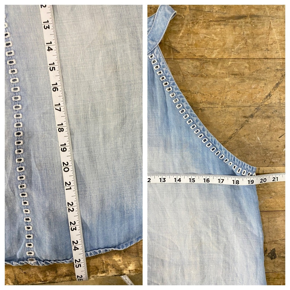 ANTHROPOLOGIE Cloth & Stone Women Blue Tencel Denim Halter Top Sleeveless Tank M - Picture 8 of 8